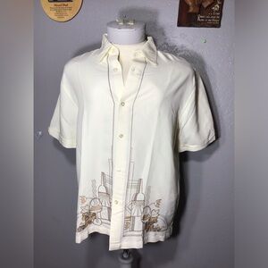 Cubavera Guayavera Men’s Wine Bóttle Embroidered Color Cream Size M